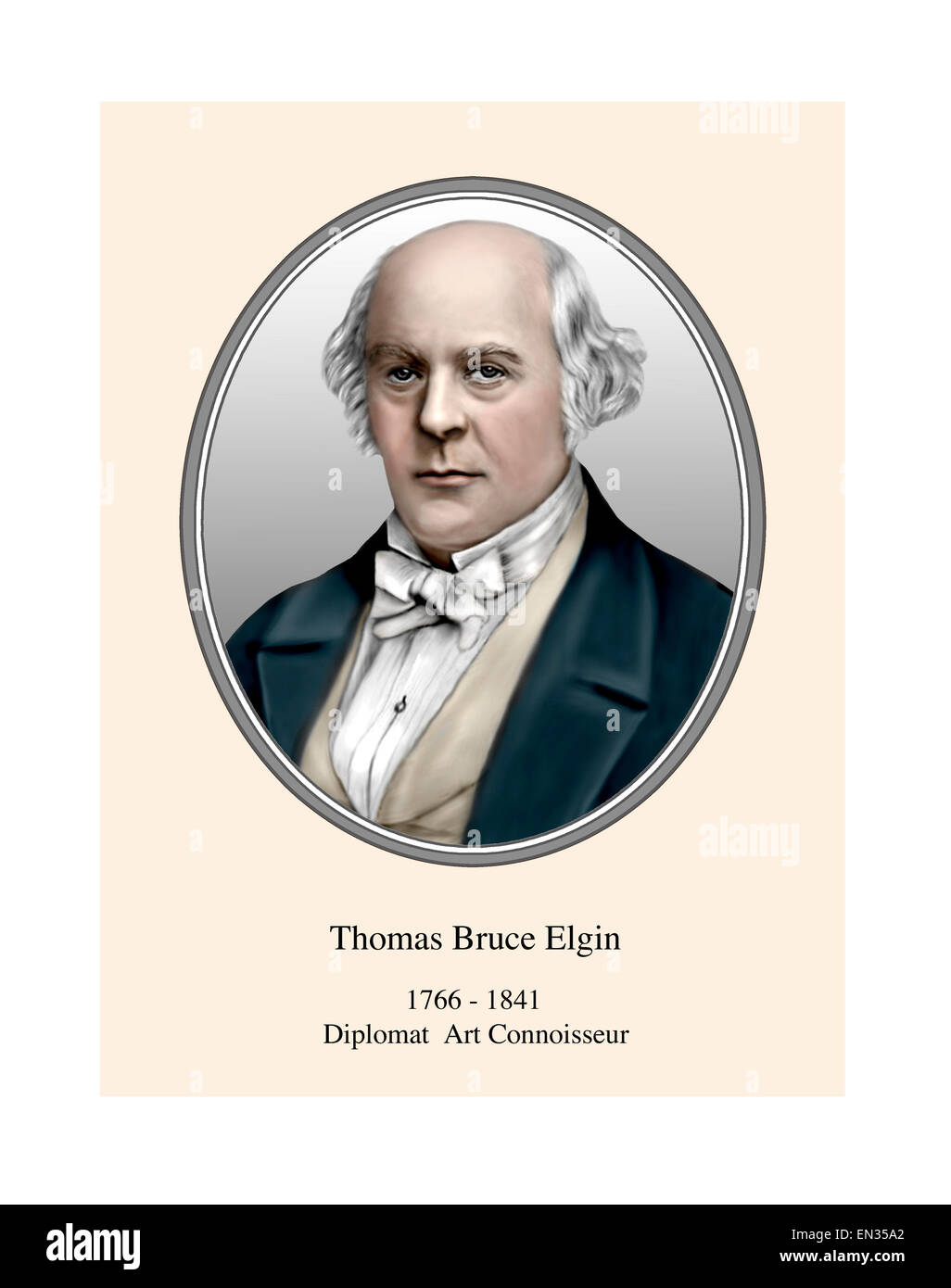 Thomas Bruce Elgin Lord Elgin Portrait Modern Illustration Stock Photo