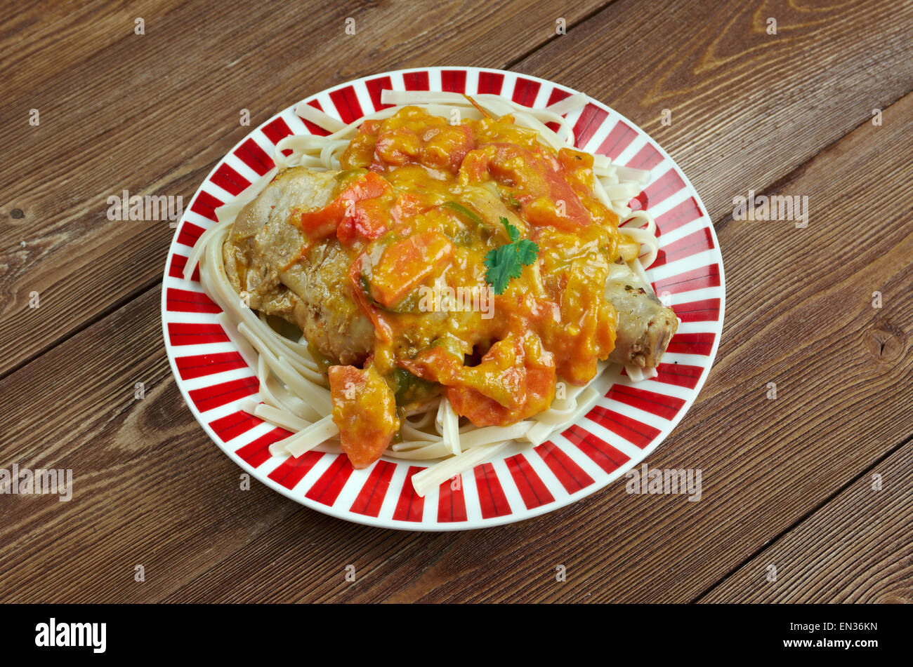 Chicken paprikash Traditional hungarian chicken cooked in paprika and