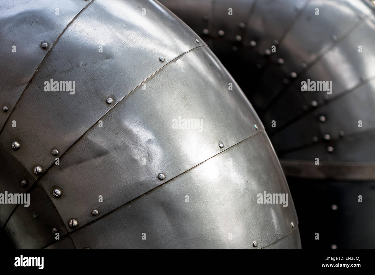 Old Industrial air duct pipe detail. Stock Photo