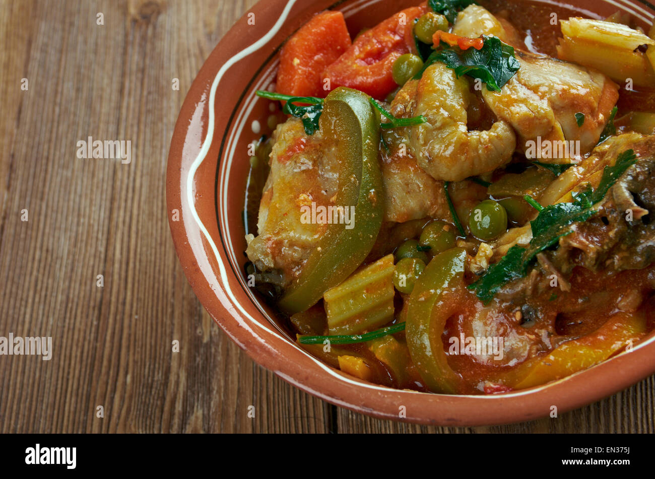 Afritada Manok - Philippines' Spanish homestyle dish Stock Photo