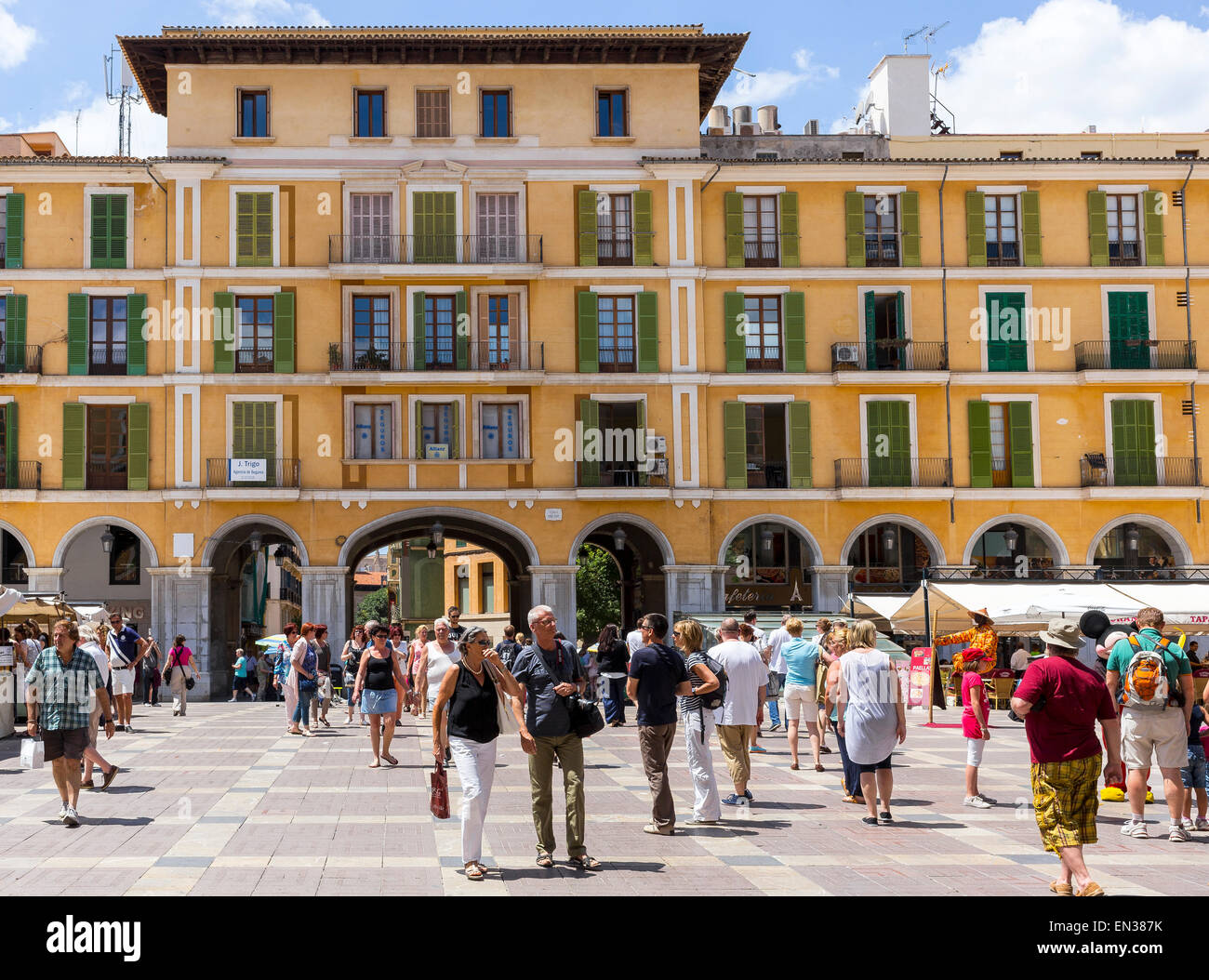 Placa Major, central square in the historic centre of Palma de Mallorca, Majorca, Balearic Islands, Spain Stock Photo