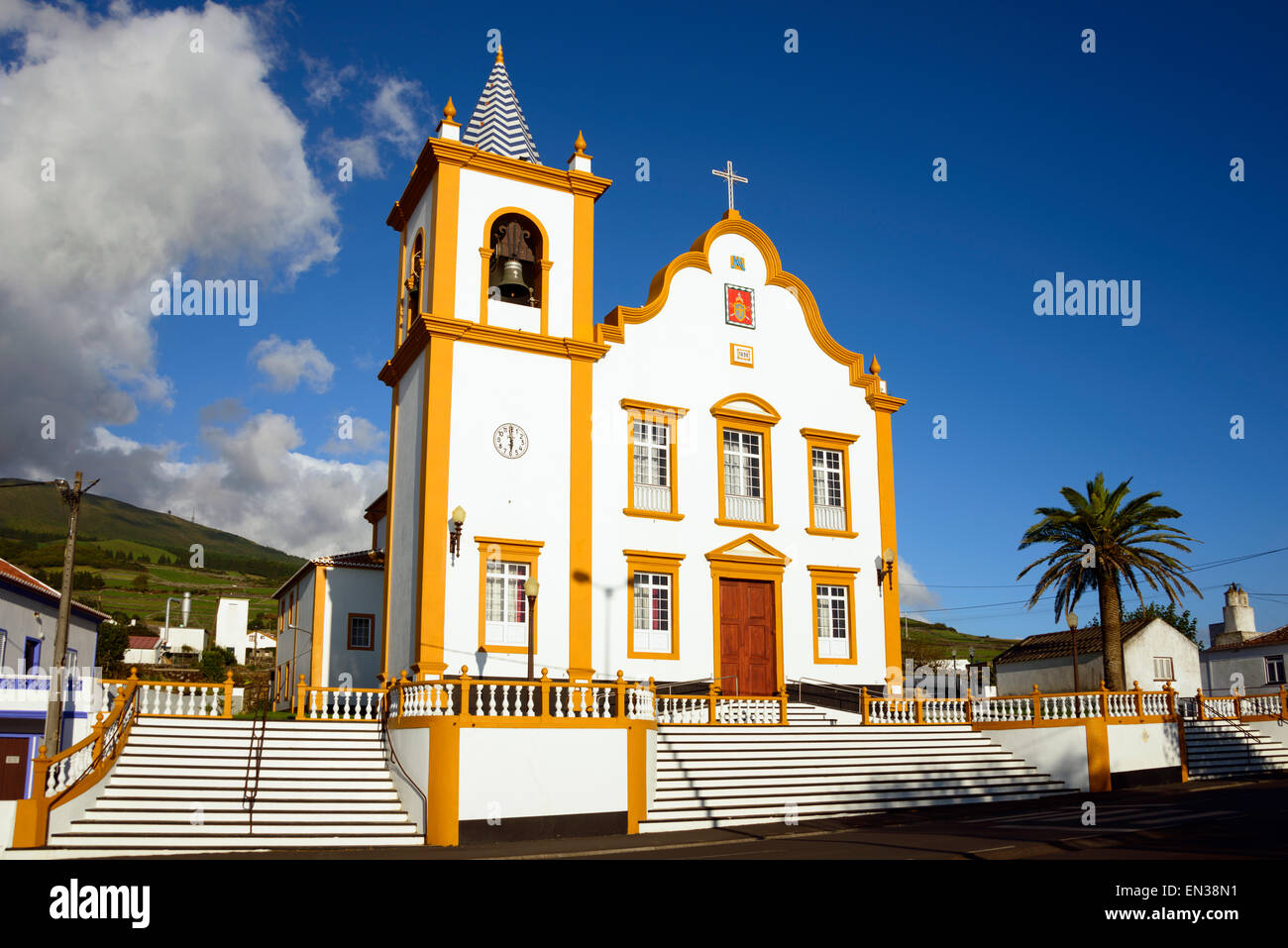 Igreja Paroquial the Doze Ribeiras church, Doze Ribeiras, Terceira, Azores, Portugal Stock Photo