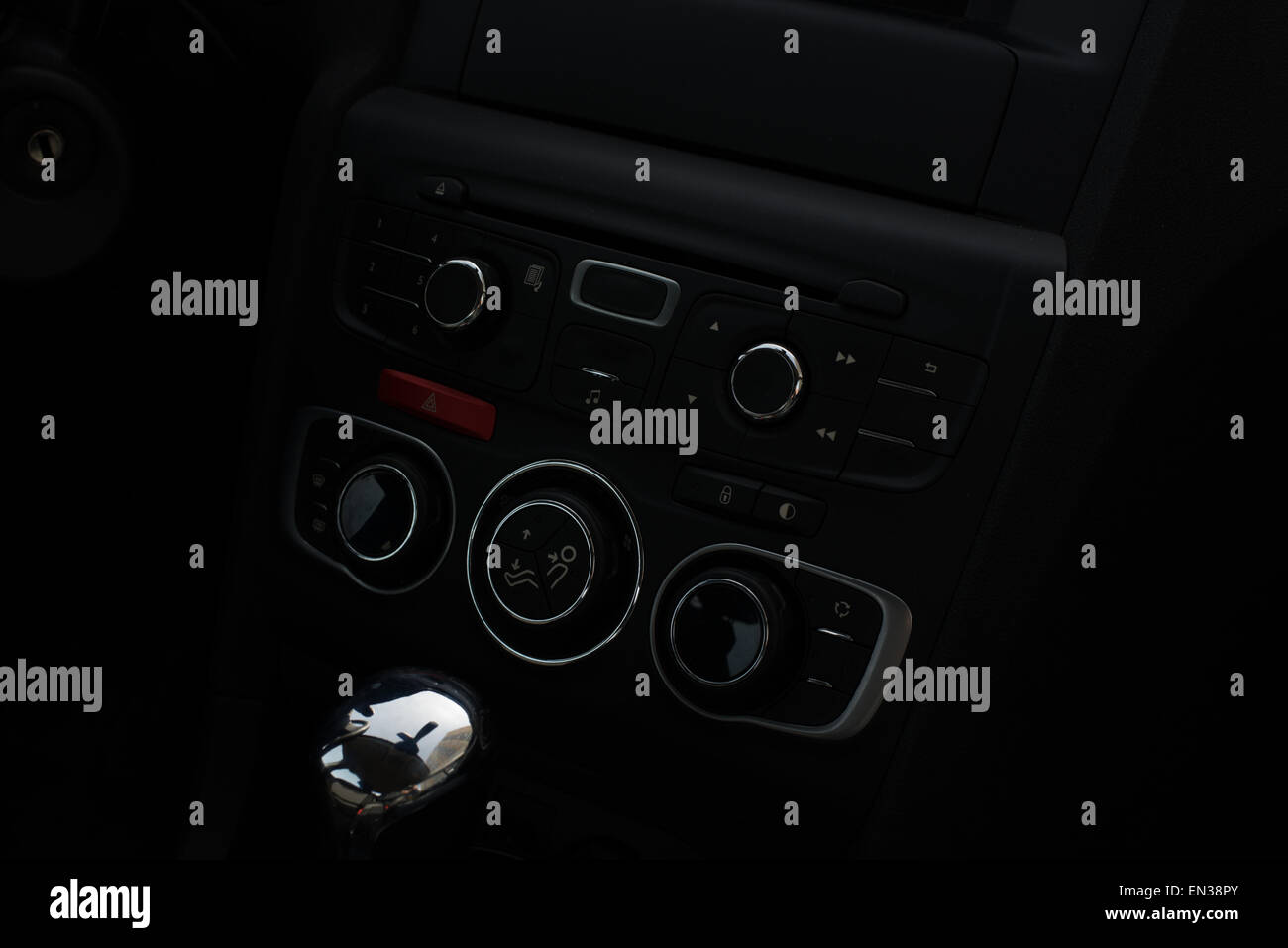Car front panel with speed control lever Stock Photo Alamy