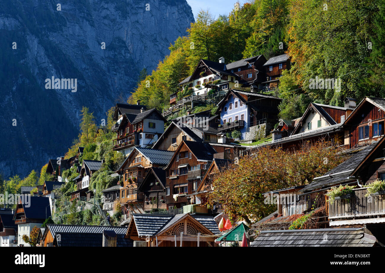 The village of Hallstatt, UNESCO World Heritage Hallstatt-Dachstein Salzkammergut, Upper Austria, Austria Stock Photo