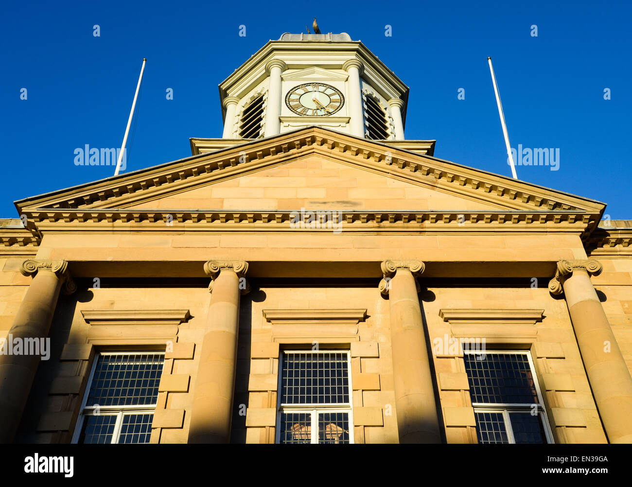 Town Hall, in the small Scottish town of Kelso in the Borderlands of Scotland and England. Stock Photo