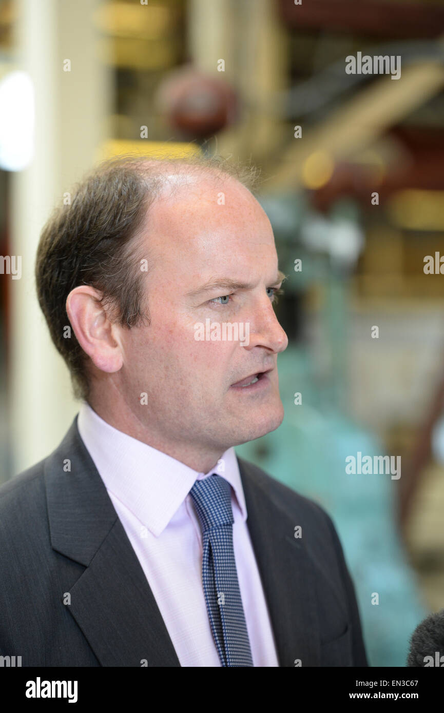General Election 2015. UKIP Candidate and Tory defector Douglas Carswell campaigning in Clacton on Sea Essex. Stock Photo