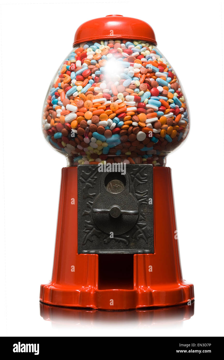 gumball machine full of pills Stock Photo Alamy