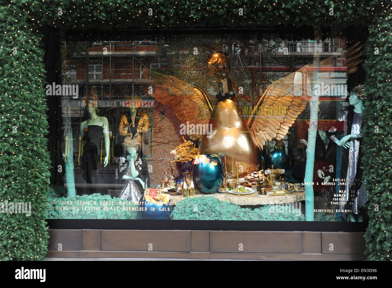 The Christmas window display is unveiled at Selfridges in London
