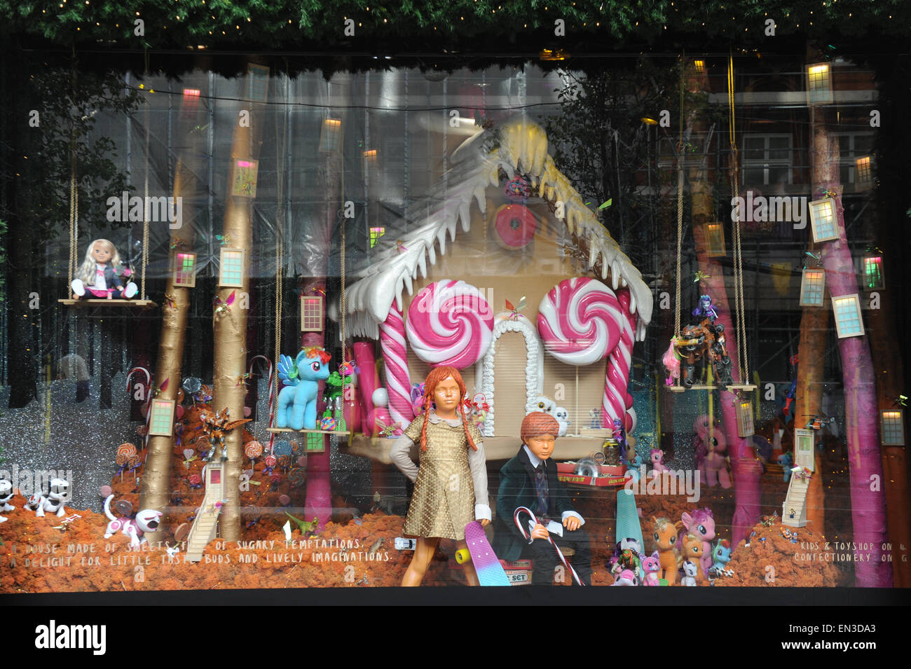 The Christmas window display is unveiled at Selfridges in London