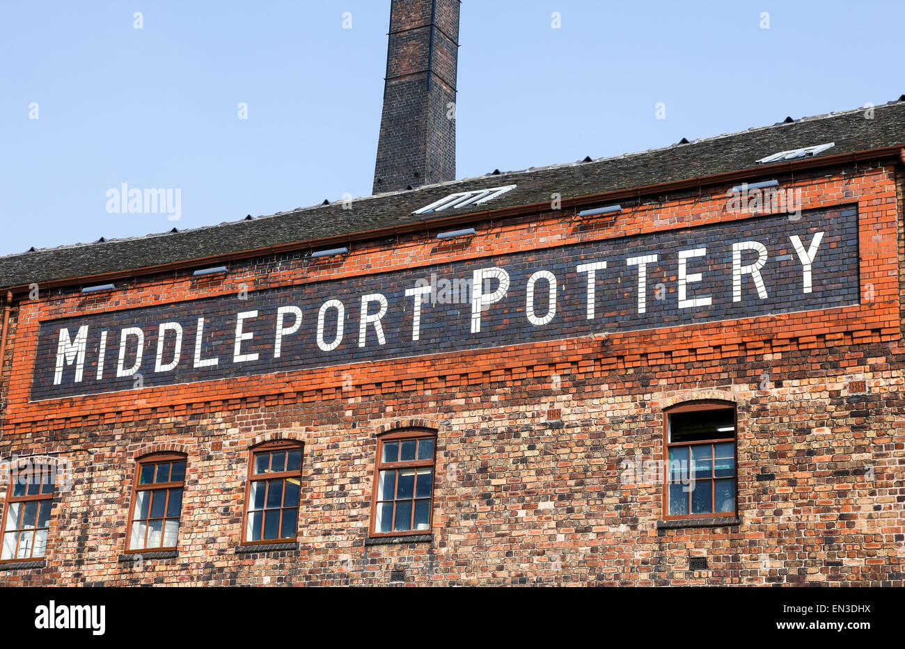 Sign at Burleigh Middleport pottery factory StokeonTrent North Staffordshire England UK Stock