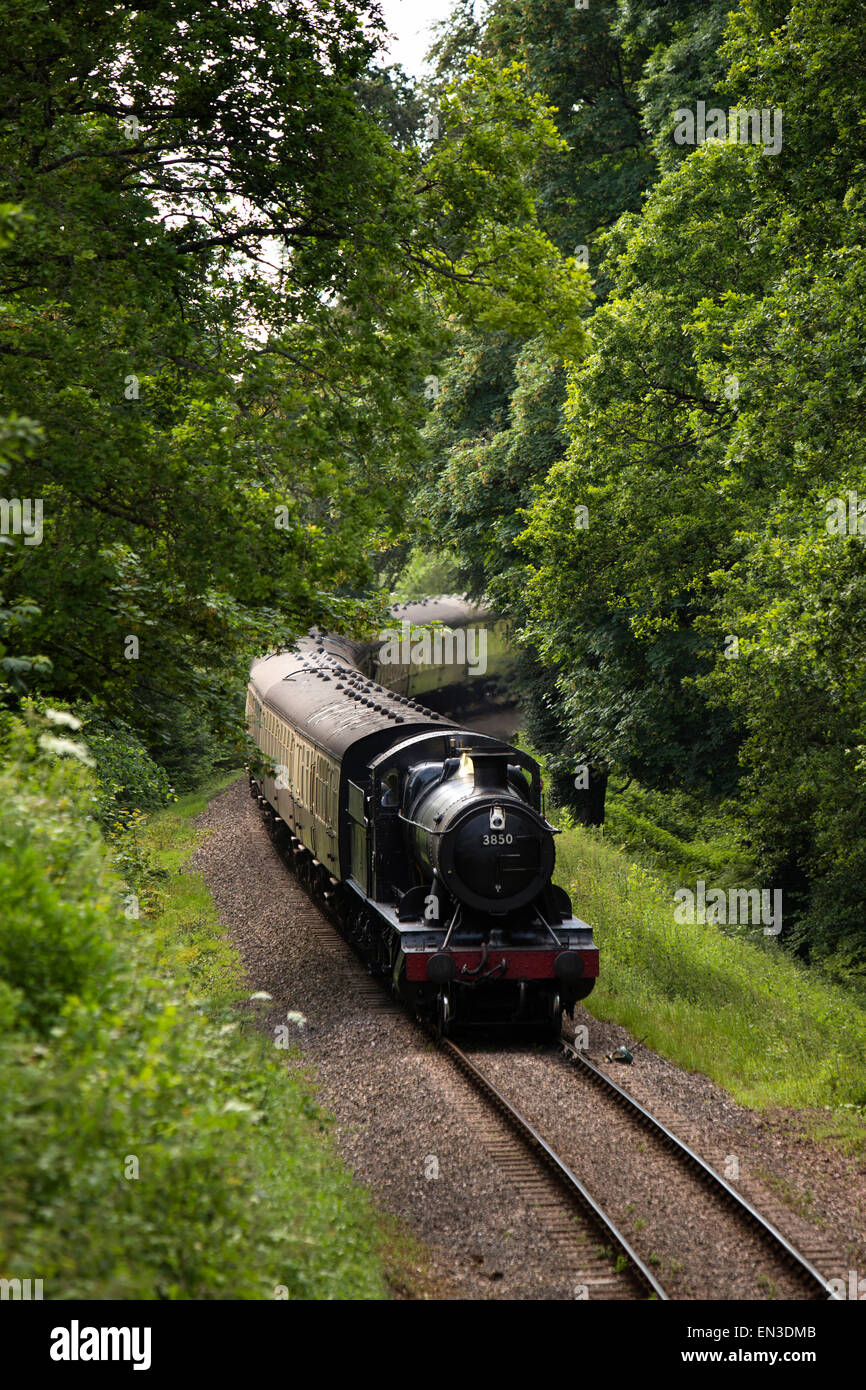 UK, England, Somerset, Taunton, Combe Florey, West Somerset Railway 3850, GWR 2-8-0 loco Stock Photo