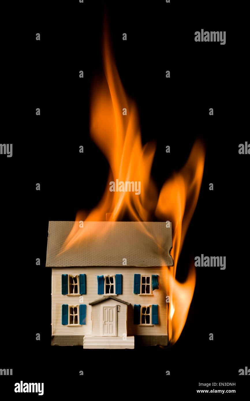 house on fire Stock Photo Alamy