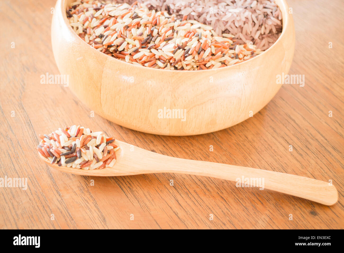 Spoon of multi whole jasmine rice hires stock photography and images