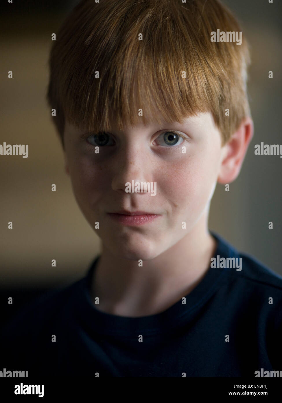USA, Utah, Portrait of boy (10-11), close-up Stock Photo