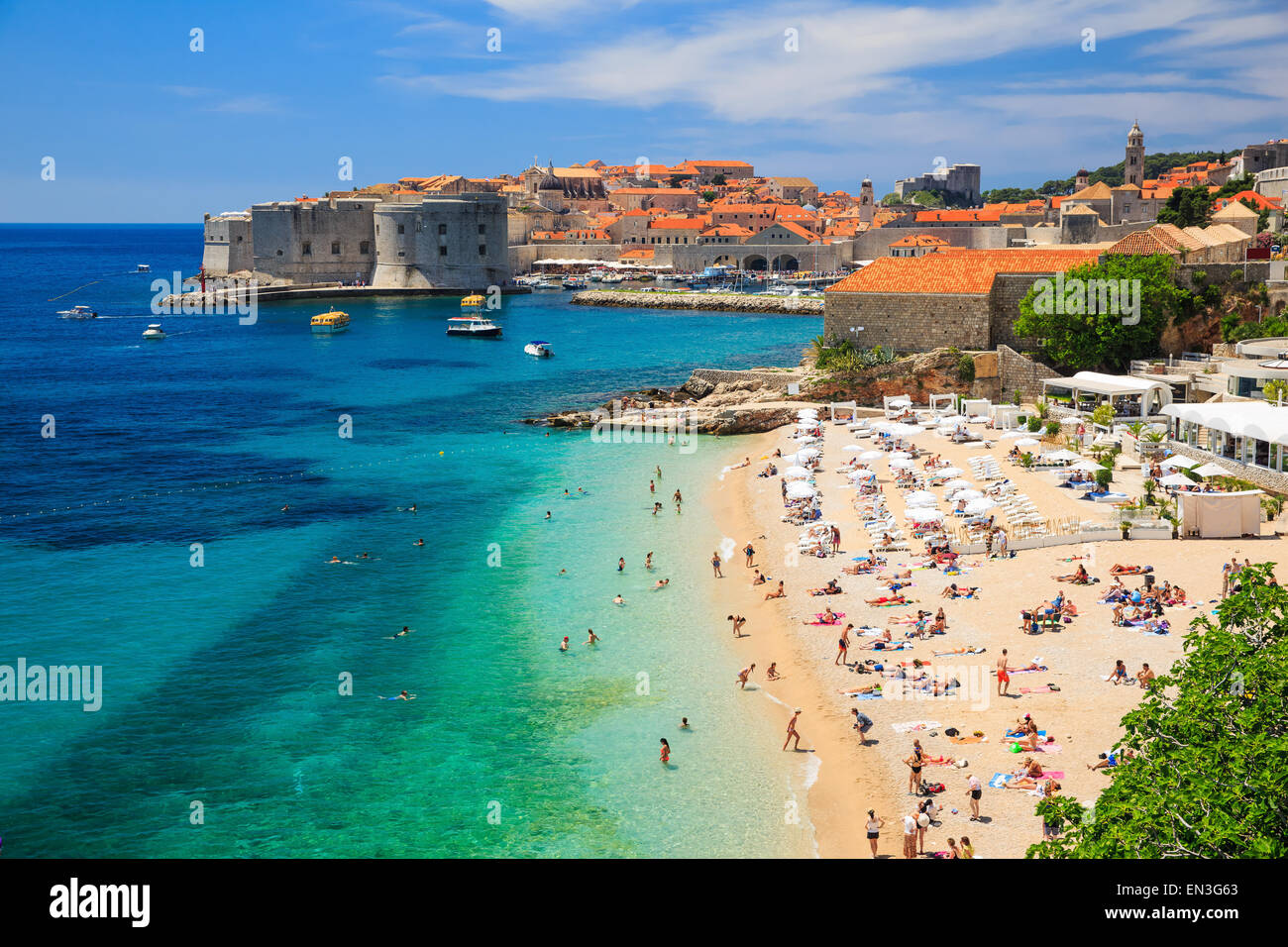 Panoramic view of the Old Town of Dubrovnik, Croatia Stock Photo