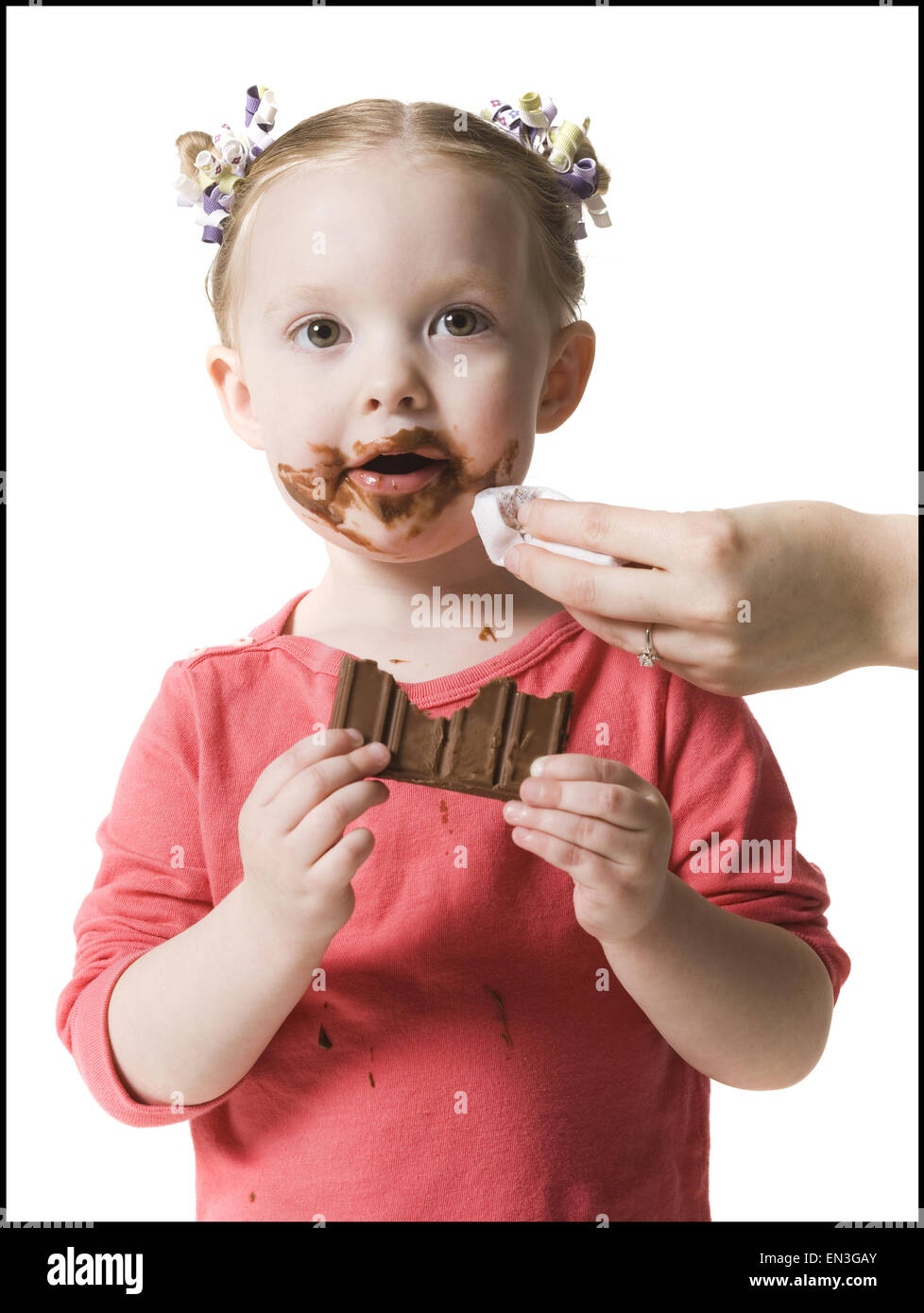 child eating chocolate Stock Photo Alamy