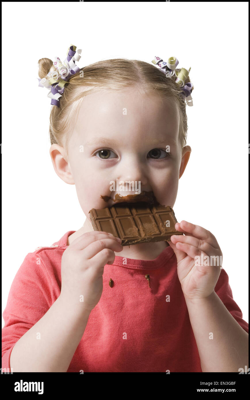 child eating chocolate Stock Photo Alamy
