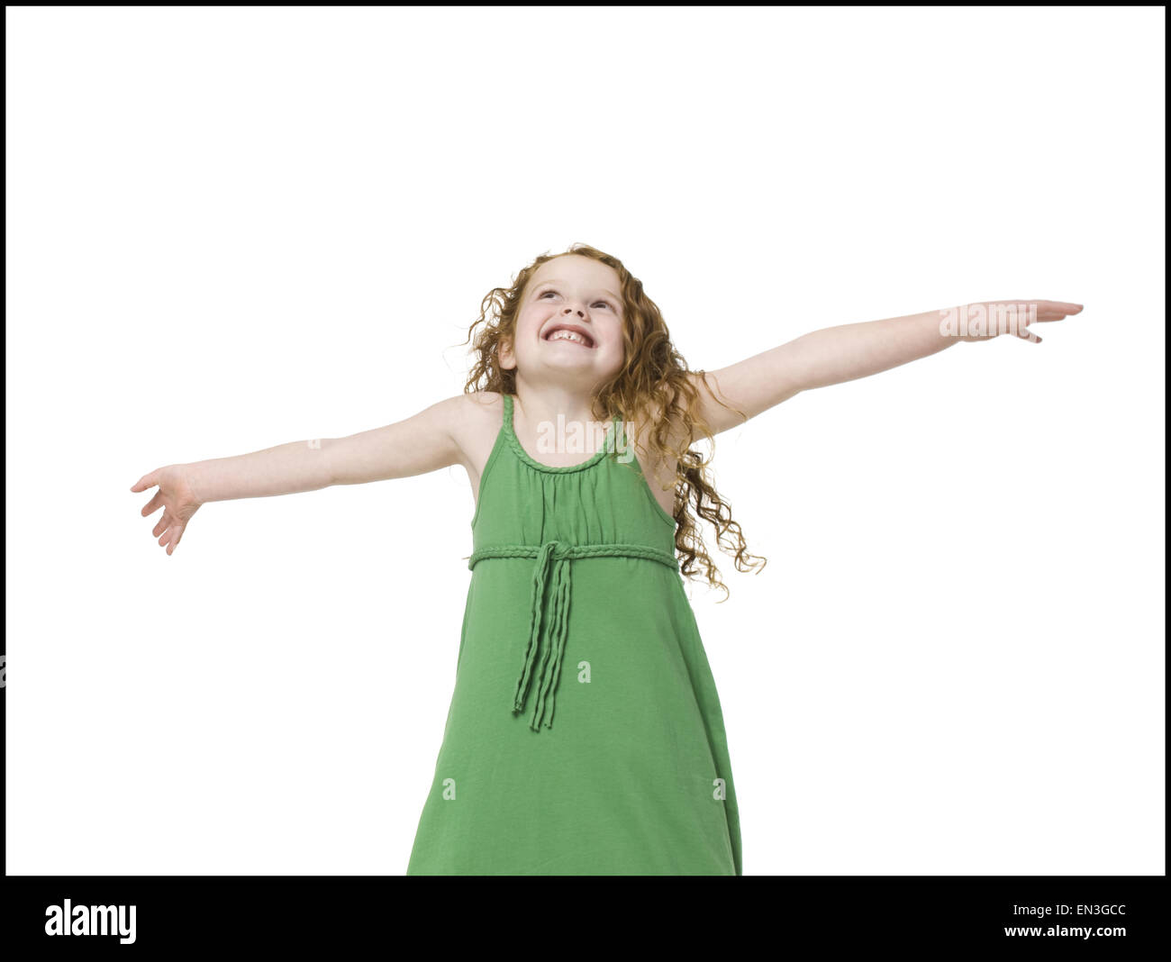 girl in a green dress Stock Photo - Alamy
