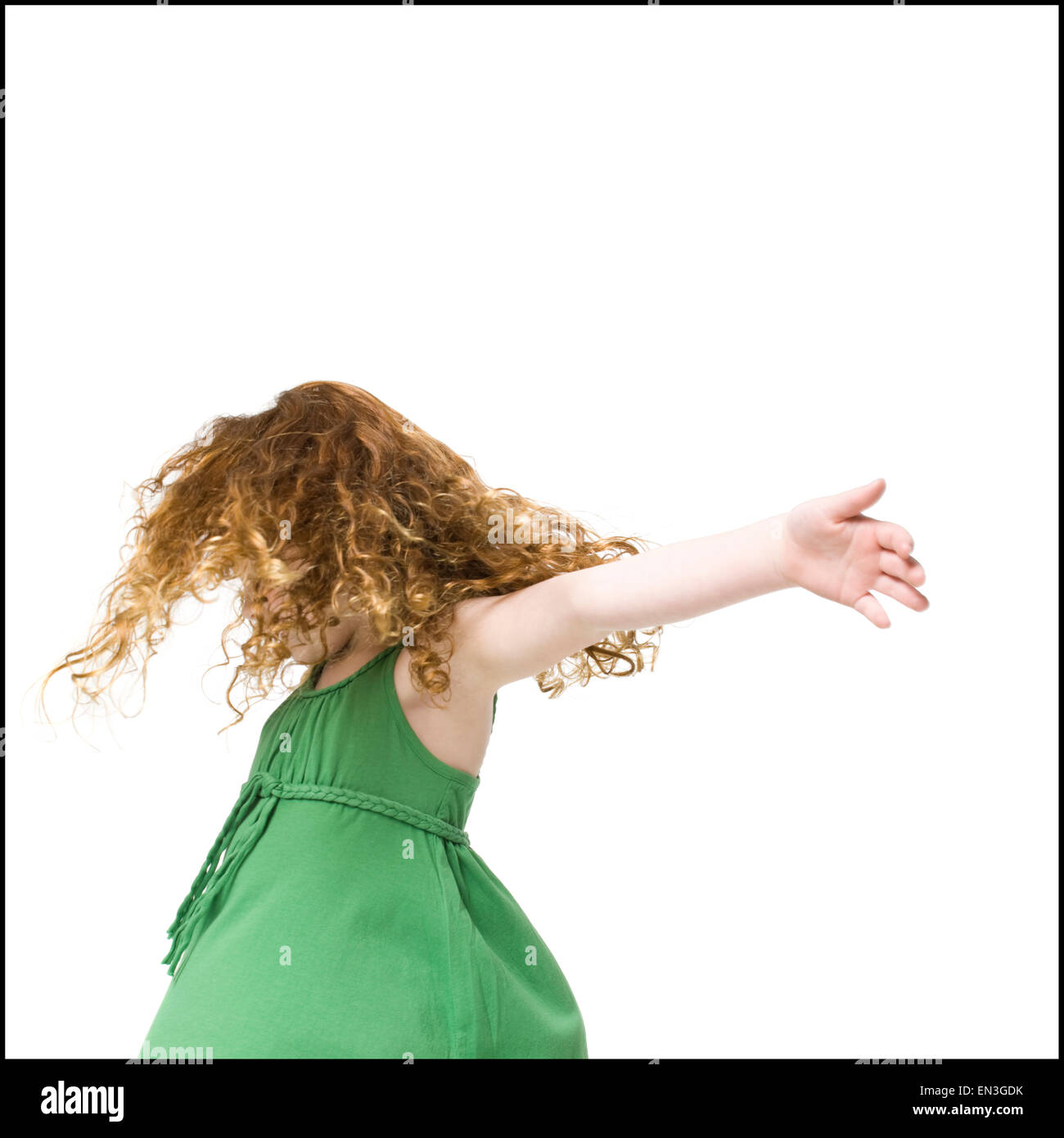 girl in a green dress Stock Photo - Alamy