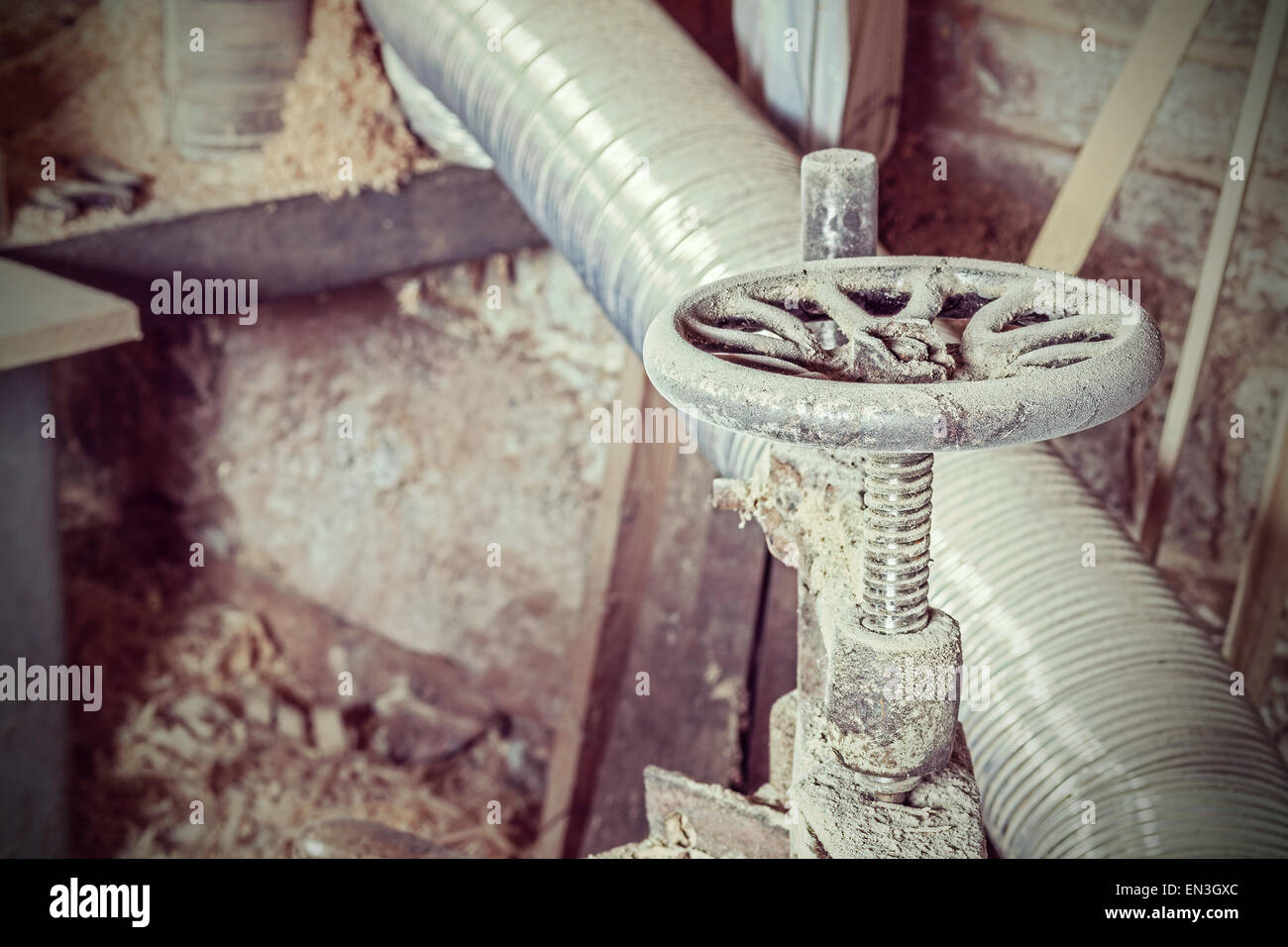Retro style grungy industrial background. Stock Photo
