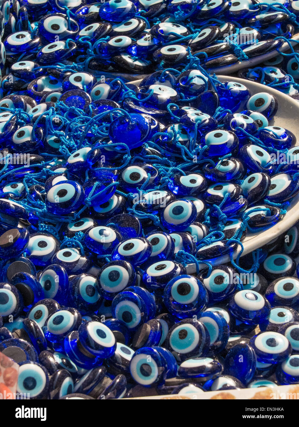 Nazar - Turkish eye-shaped amulet believed to protect against the evil eye Stock Photo