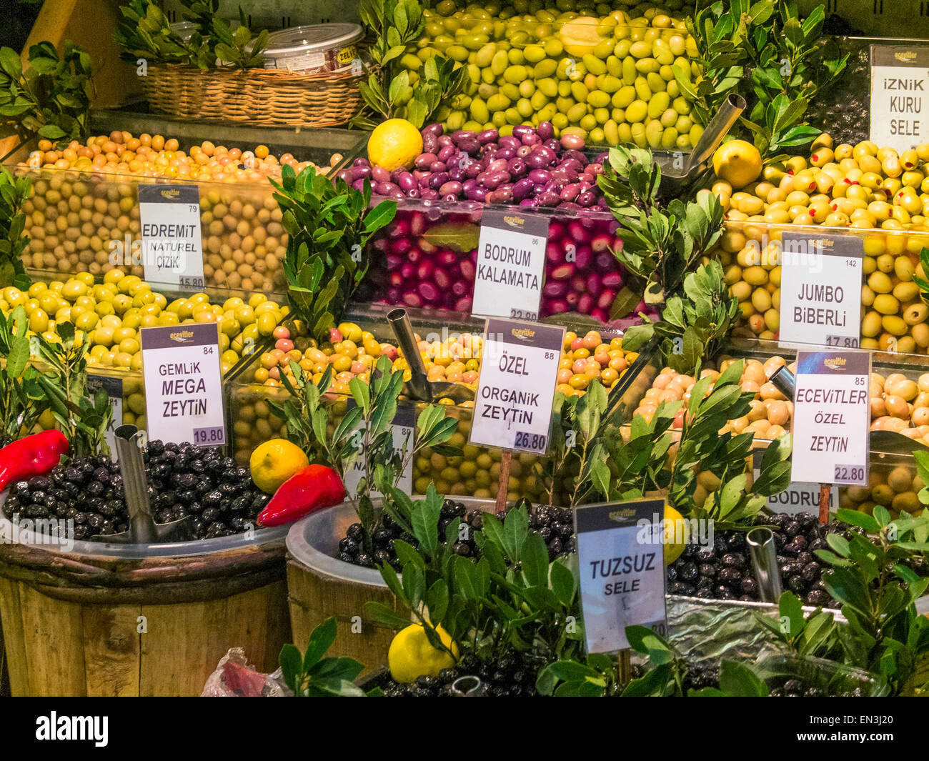 Olives on Bazar in Istanbul, Turkey Stock Photo Alamy