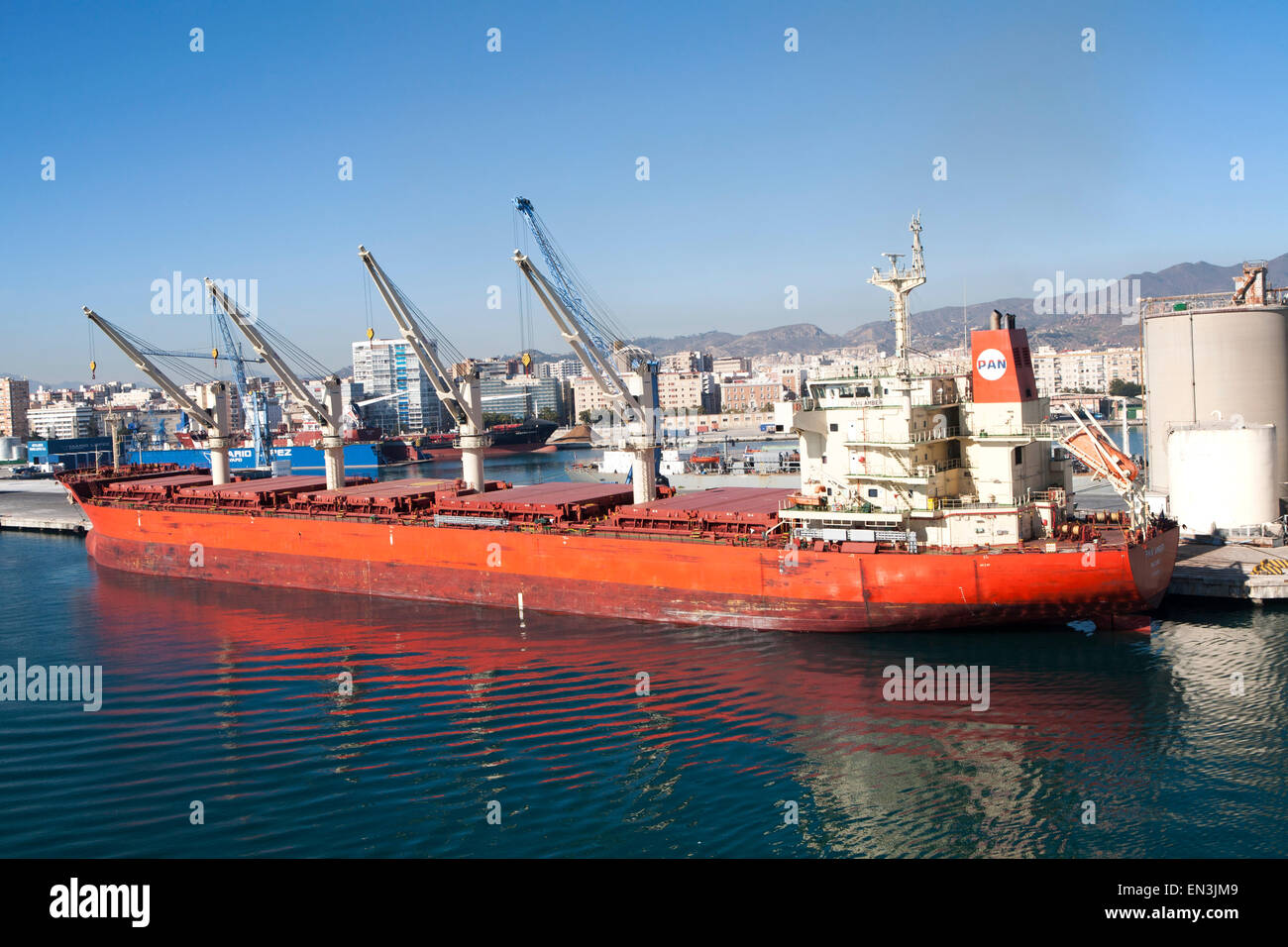 Cargo ship bulk carrier in the port of Malaga, Spain Stock Photo Alamy