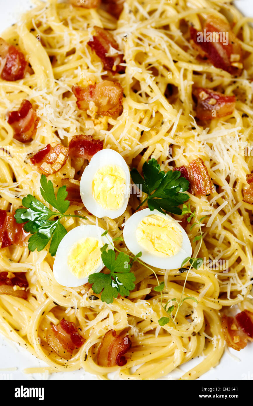 Spaghetti carbonara menu hires stock photography and images Alamy