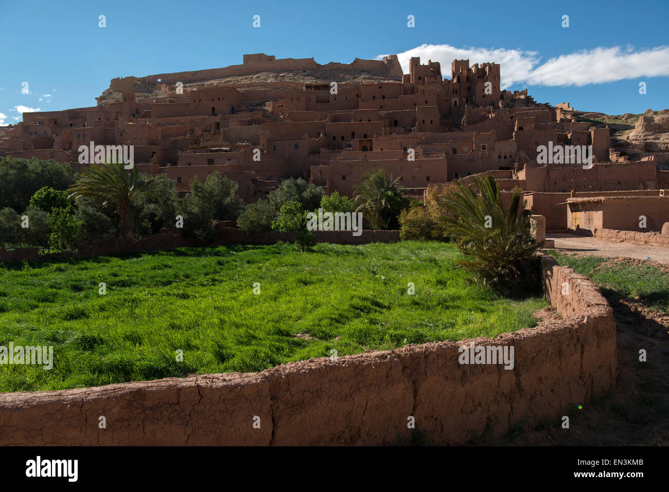 Ait Ben Haddou, World Heritage Site.  Fortified city, or Ksar, on Ounila River (Asit Ounila), along former caravan route. Stock Photo
