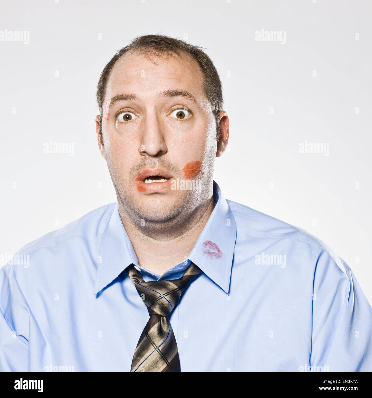 Businessman lipstick kiss marks hires stock photography and images Alamy