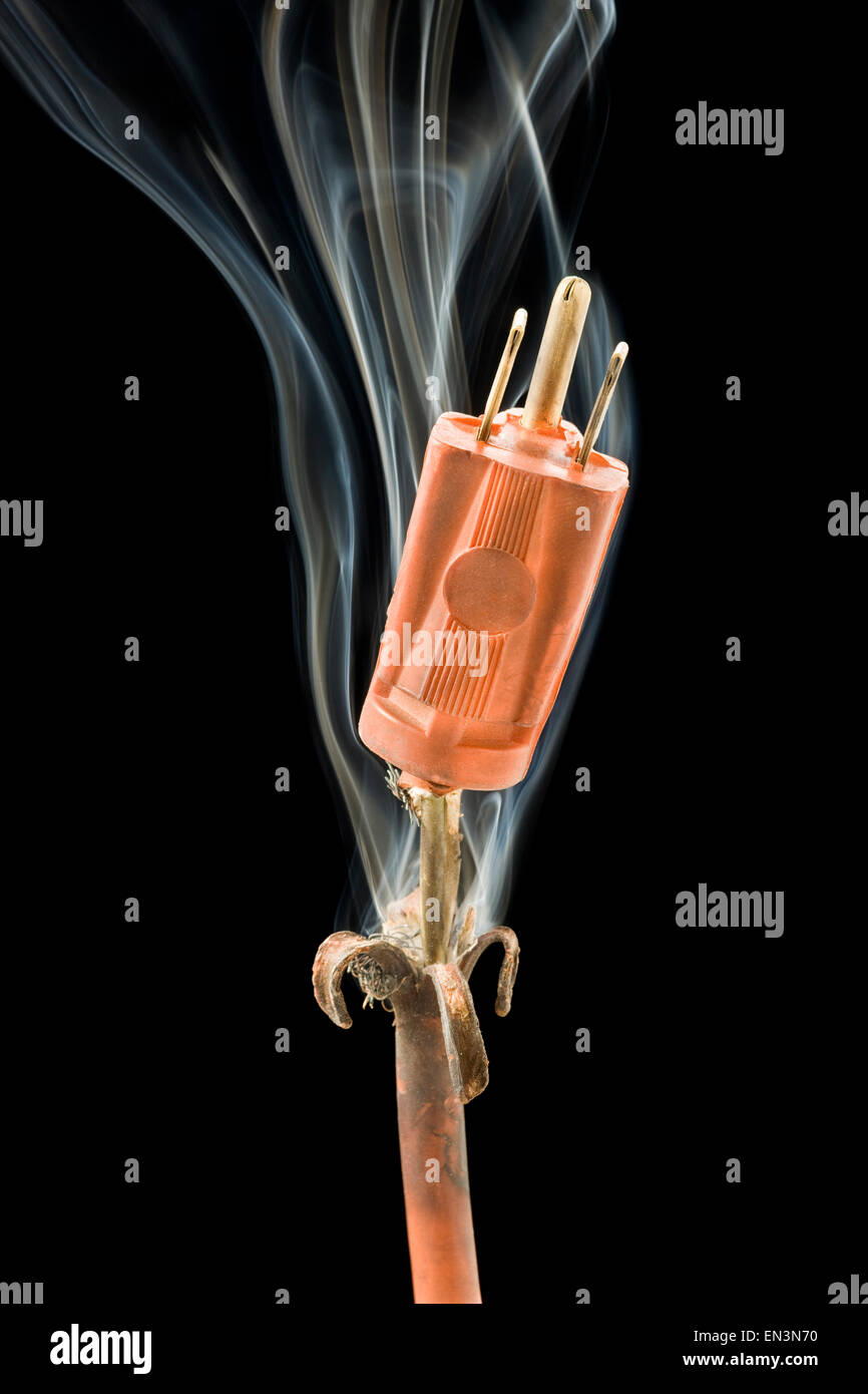 burnt extension cord Stock Photo Alamy