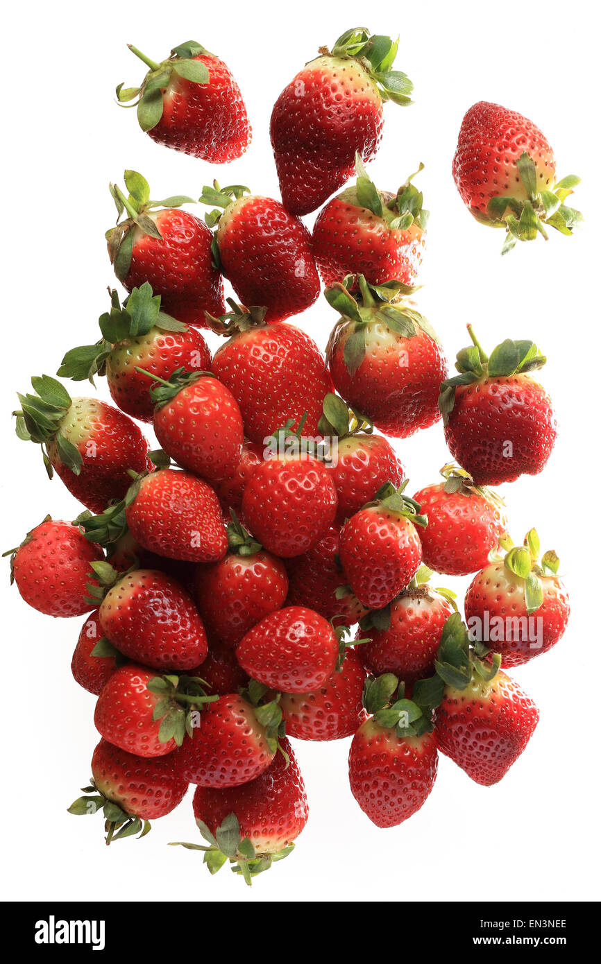 Strawberries on a white background Stock Photo - Alamy