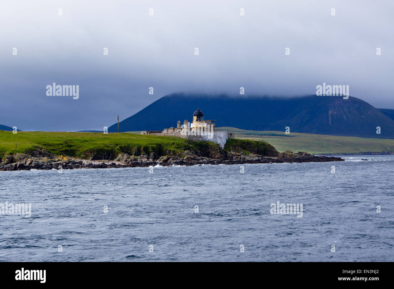 Hoy Low lighthouse by Alan Stevenson, 1851, Graemsay, Hoy Sound, Orkney islands, Scotland Stock Photo