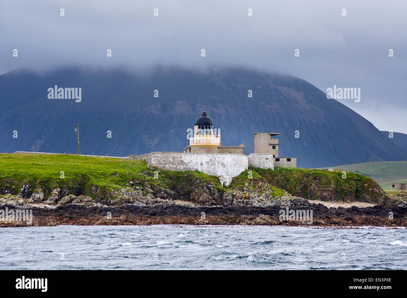 Hoy Low lighthouse by Alan Stevenson, 1851, Graemsay, Hoy Sound, Orkney islands, Scotland Stock Photo