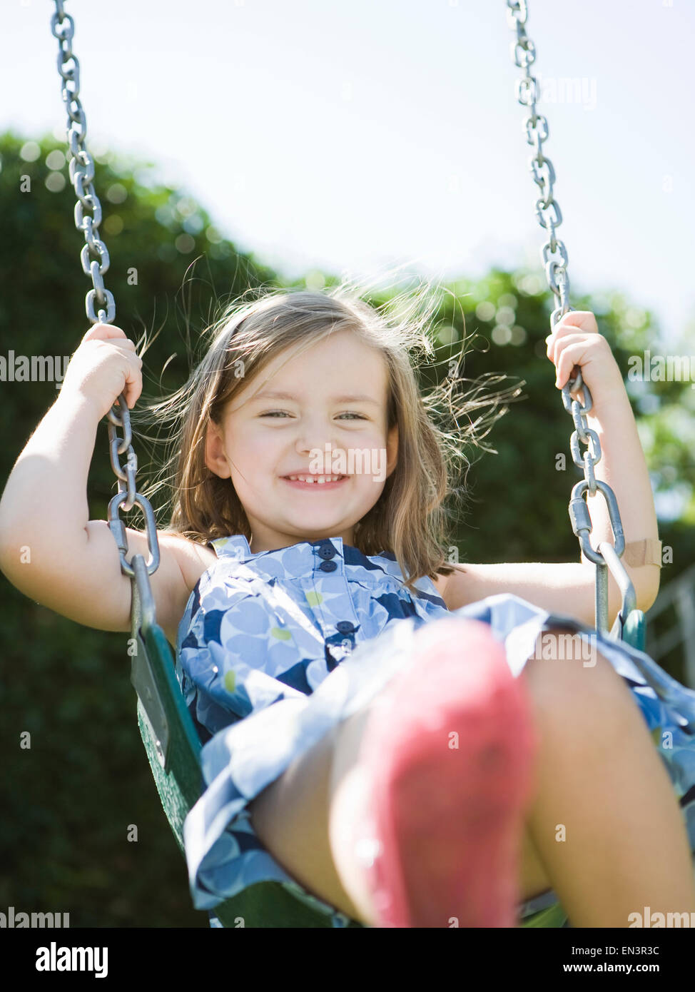 little girl in a blue dress Stock Photo - Alamy
