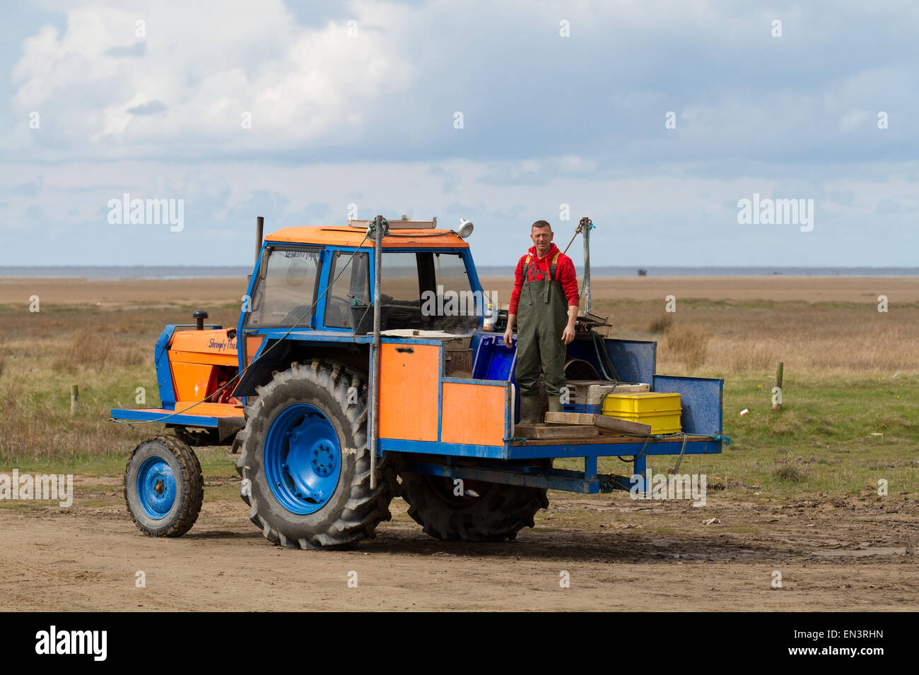 Southport, Merseyside, UK 27th April, 2015. UK Weather. John Rimmer a Lorry-boat Shrimper boiling shrimps from his earlier catch, they are then peeled before being sent off to the wholesaler & market.  Southport has always had a history of fishing, including the catching of shrimps, which has been carried out in Southport and nearby districts for centuries. References for it can be found as far back as 1113 to fishing in the Parish of North Meols. Horse-drawn carts or mechanical vehicles trawl nets behind boats, known as ‘shanking’.  Credit:  Mar Photographics/Alamy Live News Stock Photo