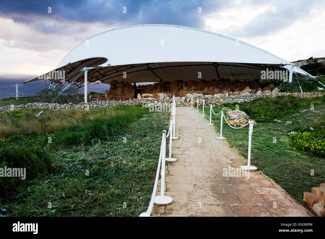 Imnajdra megalithic temple complex - Malta Stock Photo