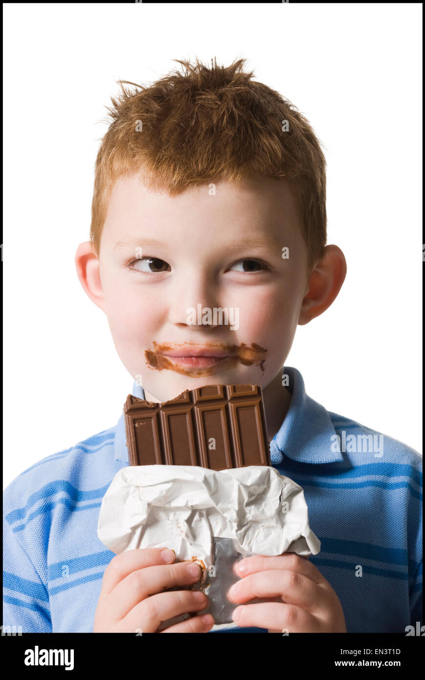 child eating chocolate Stock Photo Alamy