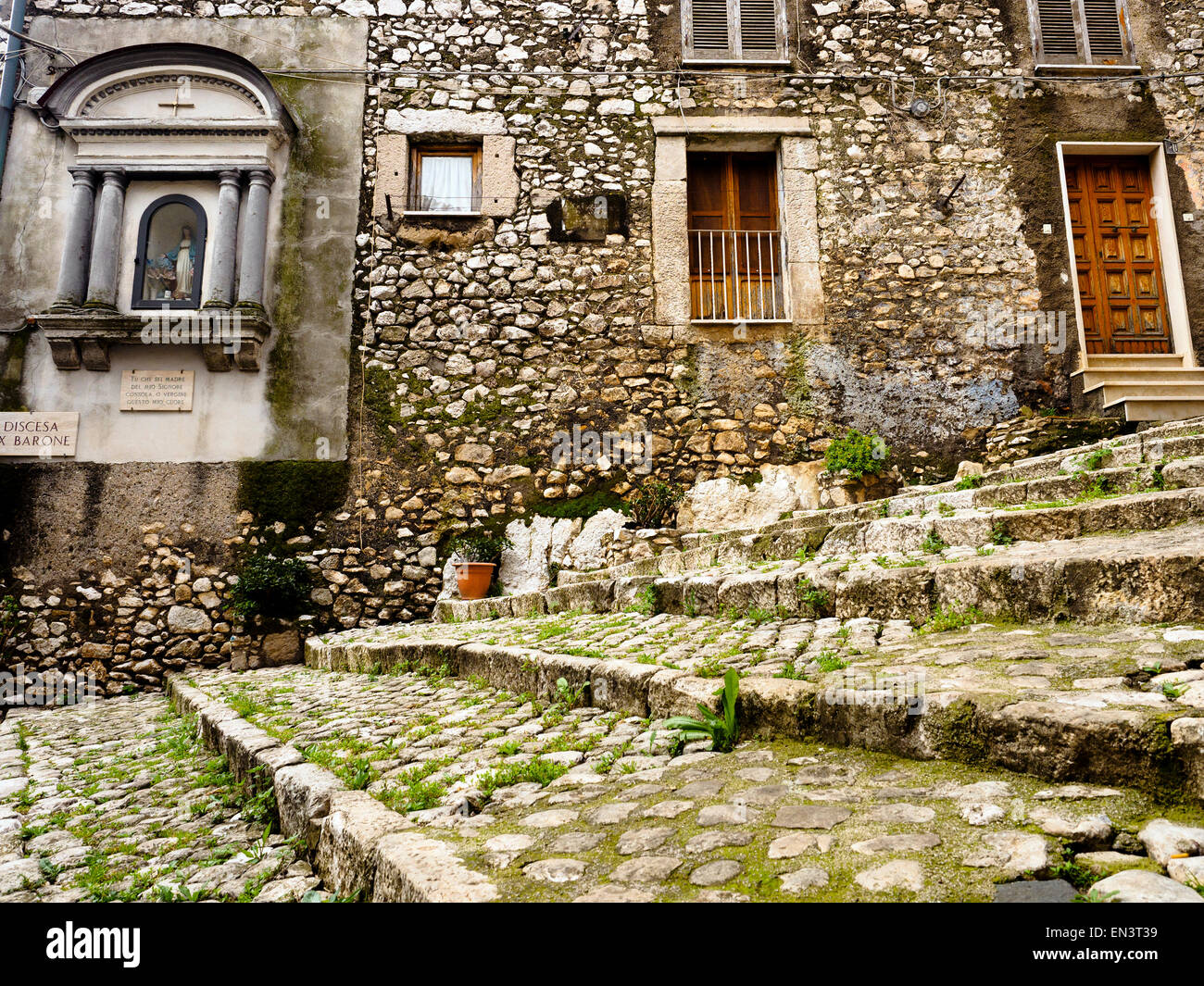 The medieval hill town of Norma - Latina, Italy Stock Photo