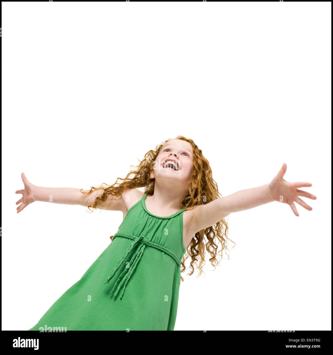 girl in a green dress Stock Photo - Alamy