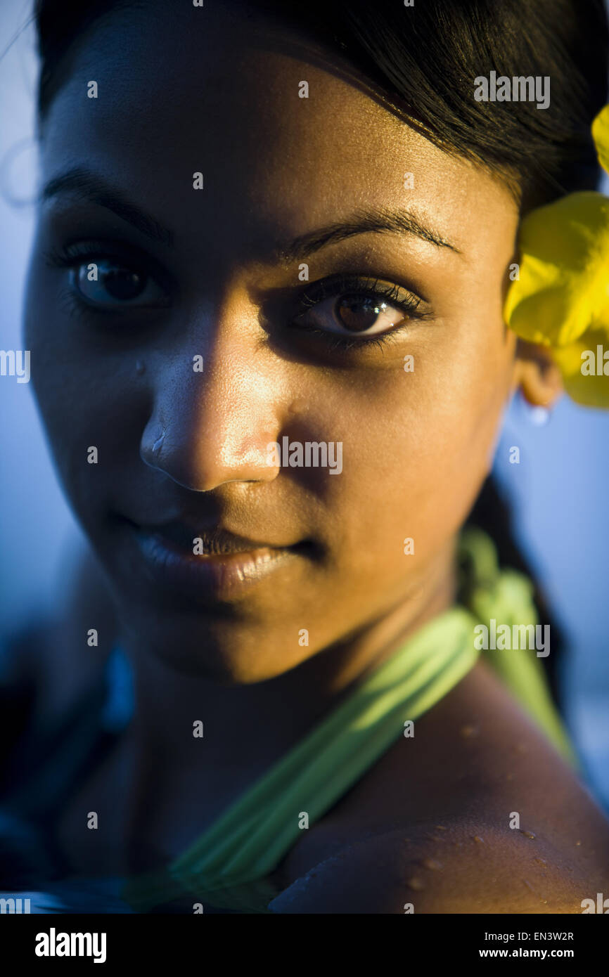 Portrait of a young woman in a swimming pool Stock Photo - Alamy