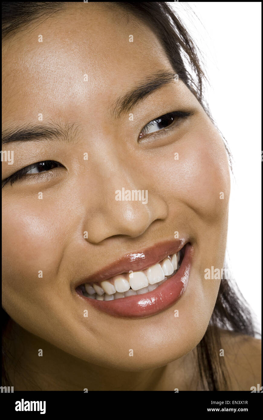 Closeup of woman smiling Stock Photo