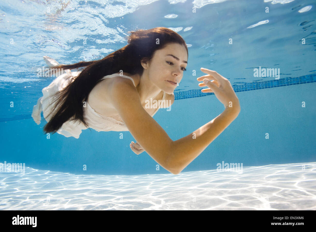 USA, Utah, Orem, Young woman in pool ballet dancing Stock Photo - Alamy