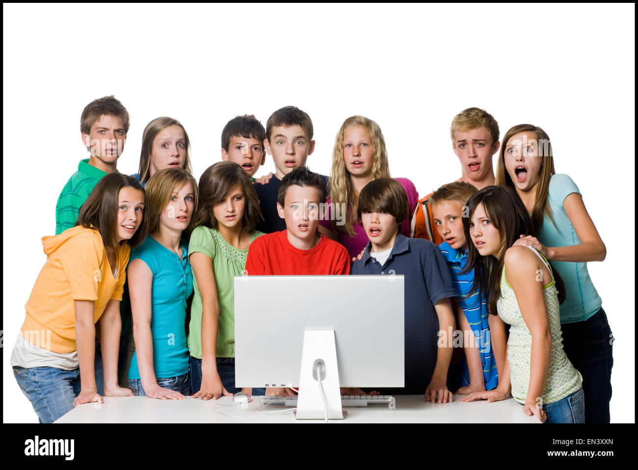 teenagers using computer Stock Photo - Alamy