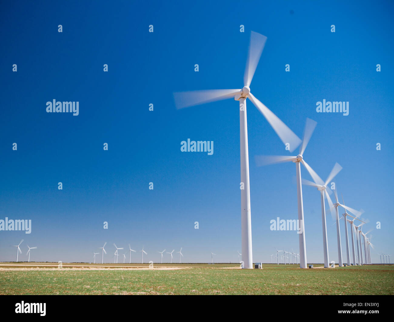 wind turbines spinning Stock Photo