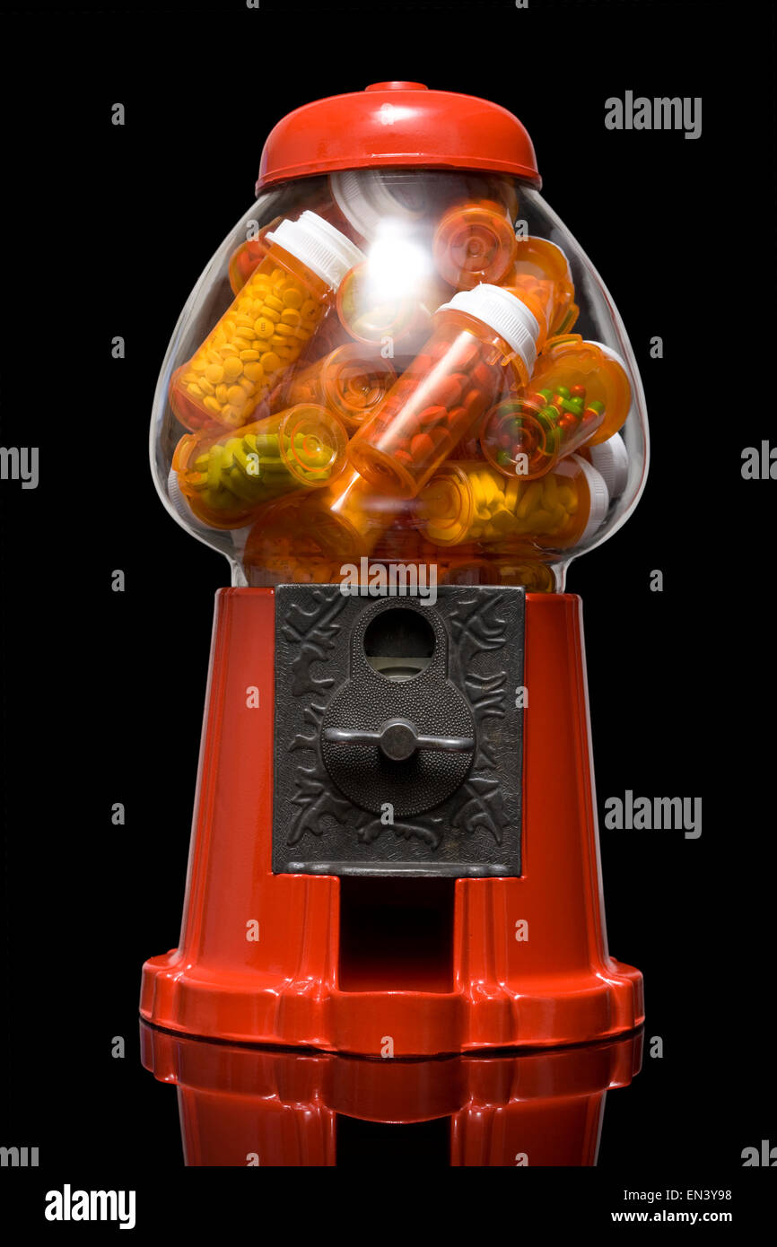 gumball machine full of pills Stock Photo Alamy