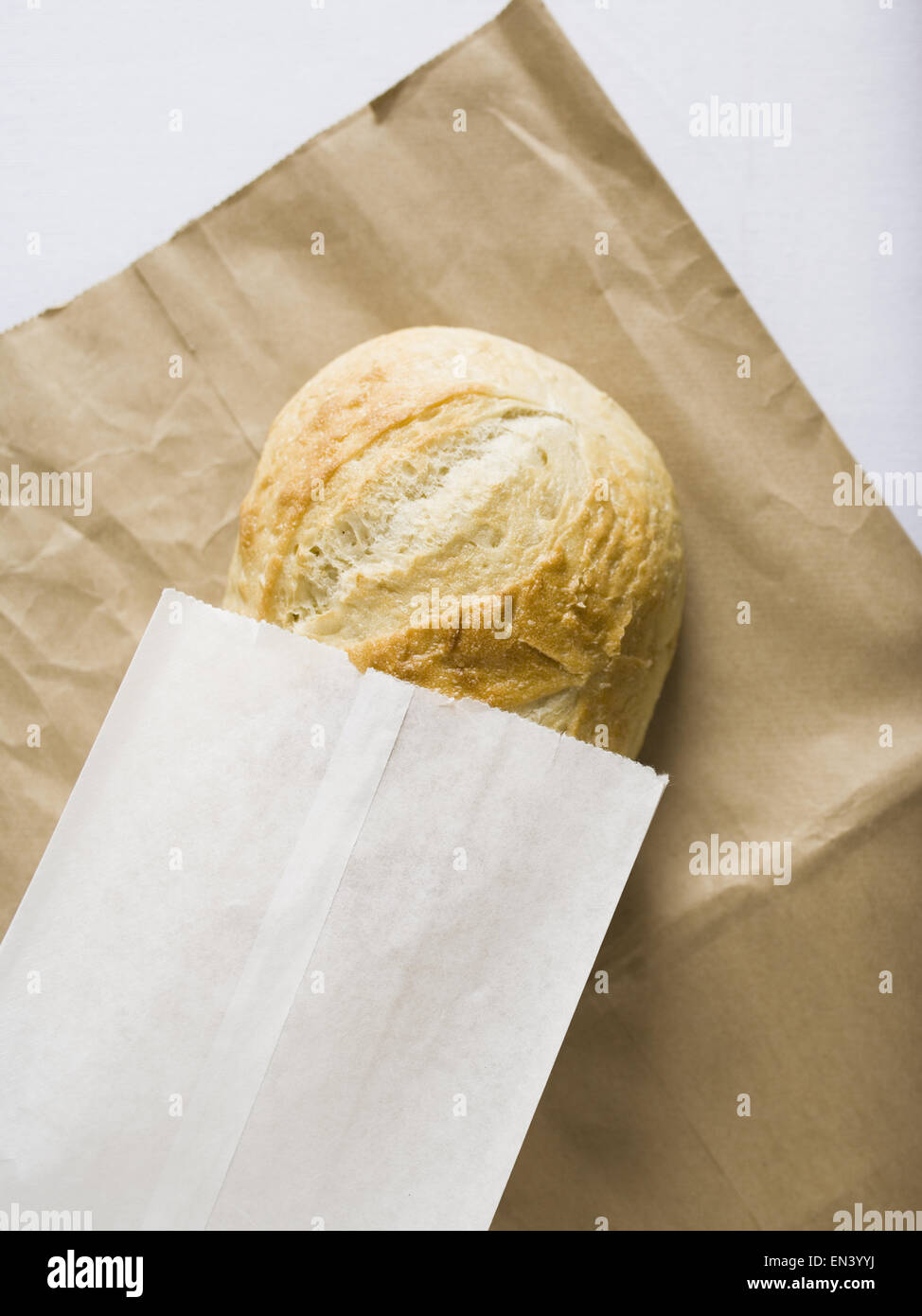 Loaf of bread in paper bag Stock Photo Alamy