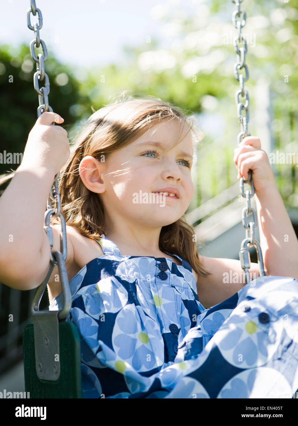 little girl in a blue dress Stock Photo - Alamy