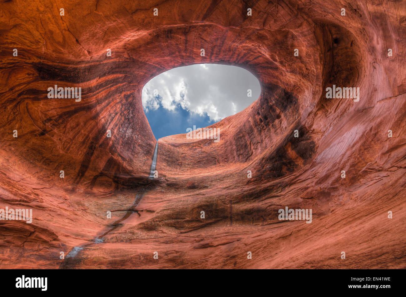 Monument Valley hole. Sandstone formation in Monument Valley during