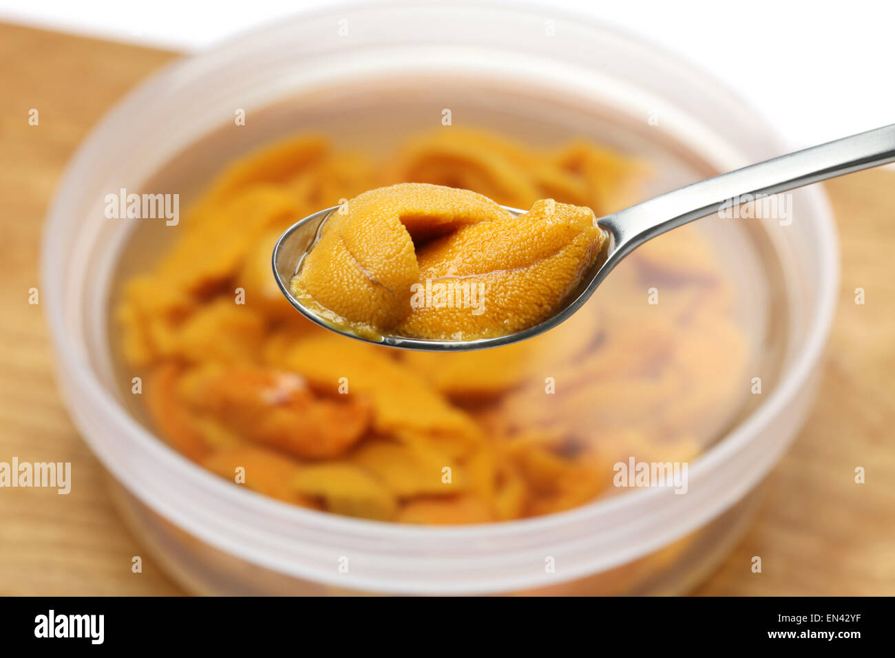 Japanese Green Sea Urchin Roe Ezo Bafun Uni Sushi And Sashimi Stock Photo Alamy